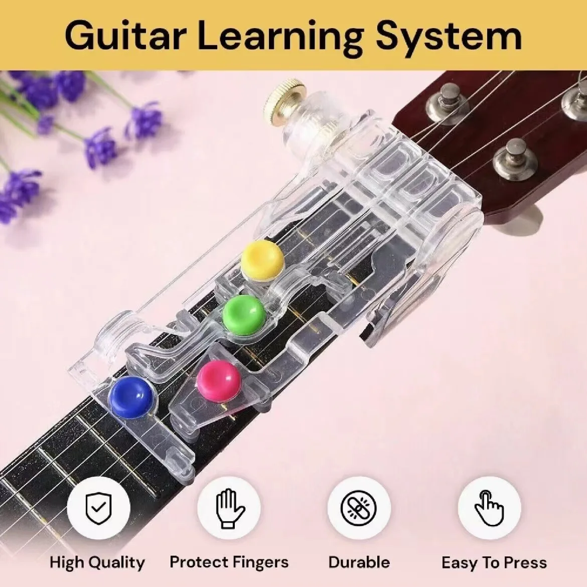 Guitar Chord Trainer One Key Chord For Beginners Fingertip Protector Finger Strength Exerciser Guitar Playing Aid Tool
Guitar Chord Trainer One Key Chord For Beginners Fingertip Protector Finger Strength Exerciser Guitar Playing Aid Tool