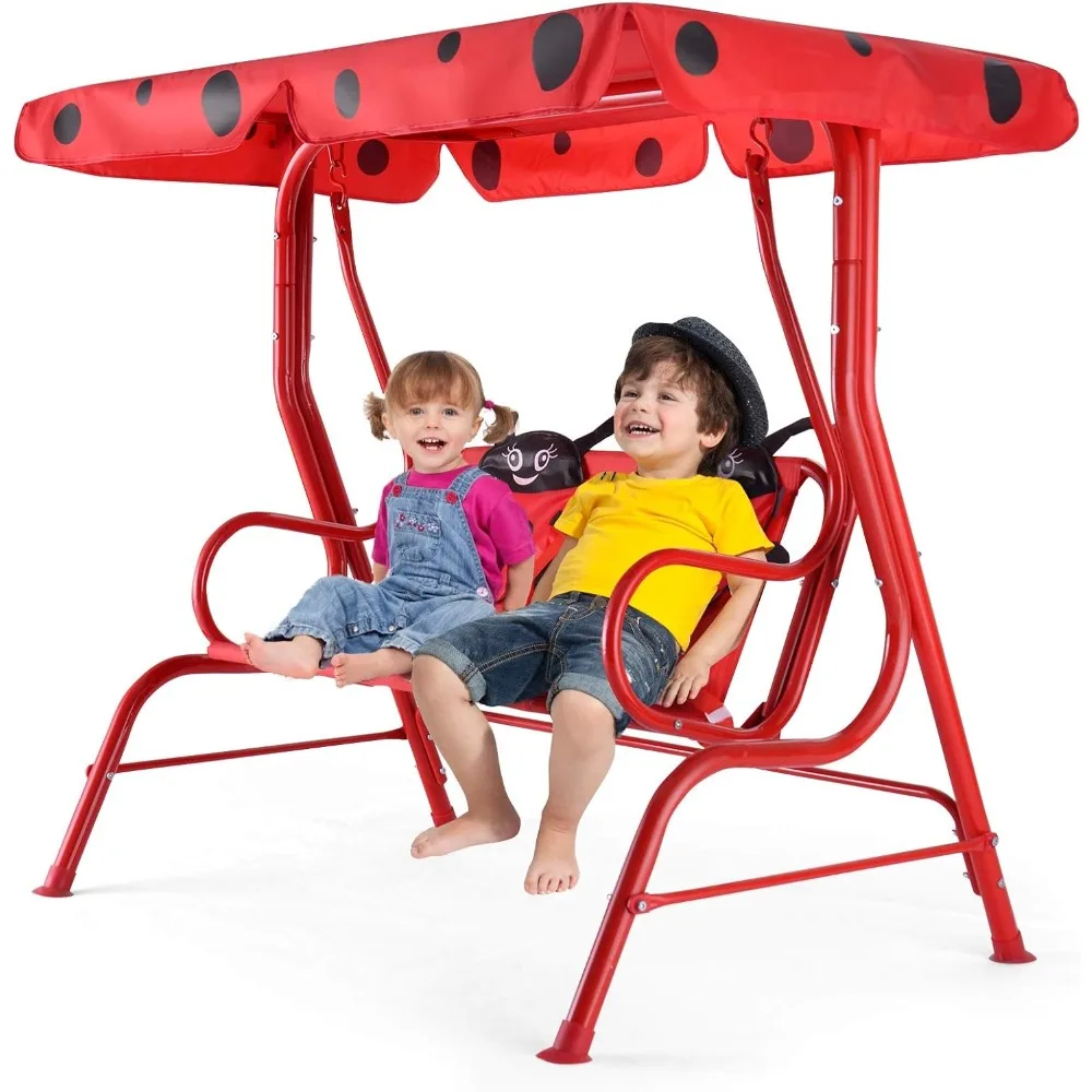 Mini Patio Swing 2 Seats Porch Swing with Safety Belt Outdoor Lounge Chair Hammock with Canopy for Kids
Mini Patio Swing 2 Seats Porch Swing with Safety Belt Outdoor Lounge Chair Hammock with Canopy for Kids