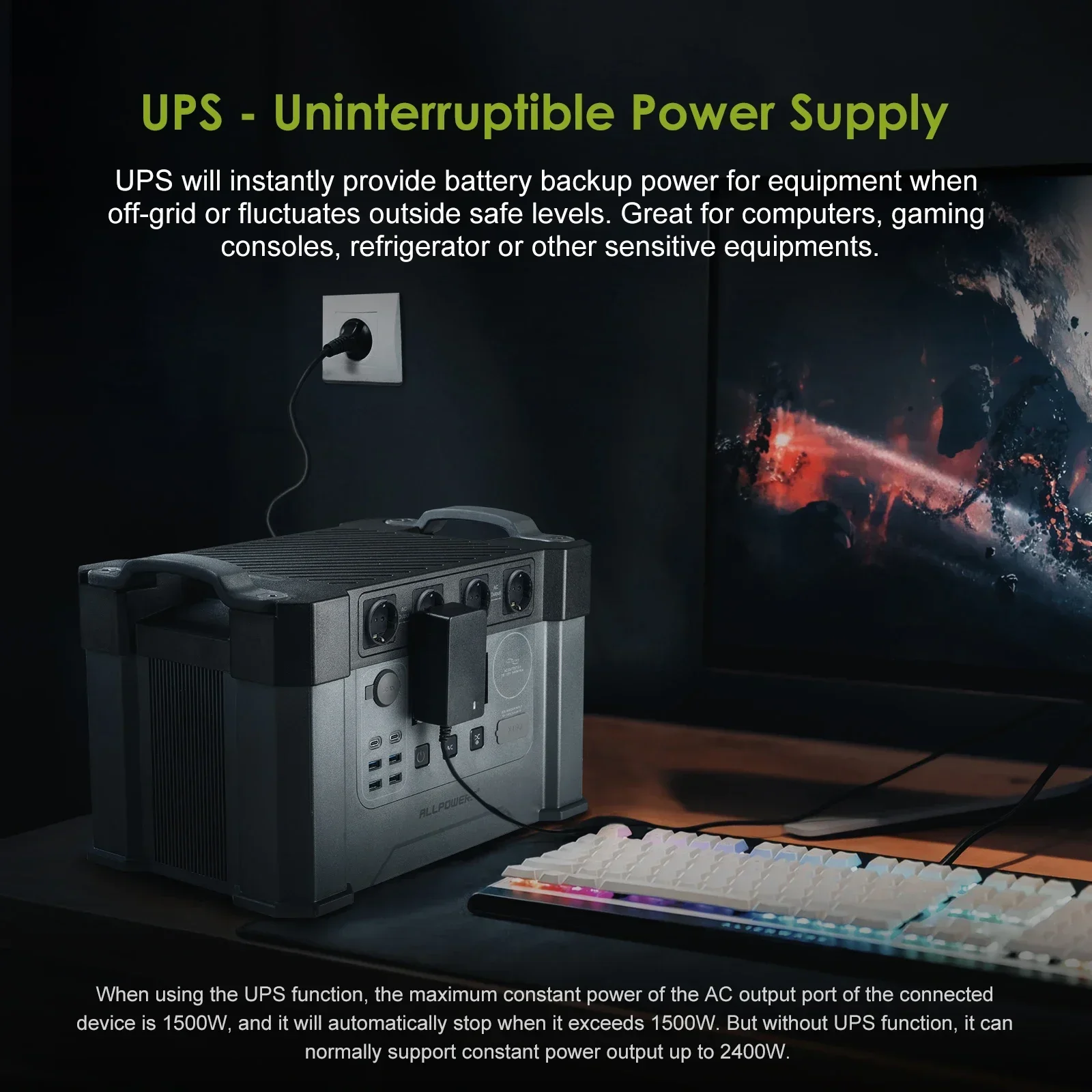 Портативная электростанция ALLPOWERS S2000 Pro 2400 Вт с MPPT и 4 складными солнечными панелями 100 Вт для кемпинга, дома и автодомов
Портативная электростанция ALLPOWERS S2000 Pro 2400 Вт с MPPT и 4 складными солнечными панелями 100 Вт для кемпинга, дома и автодомов