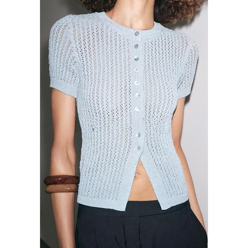 Sweet Sle Women's Knitted ort Sve round Ne Embroidered Me Top Summer New Arrival Polyester Fiber Regular Fit Cardigan
Sweet Sle Women's Knitted ort Sve round Ne Embroidered Me Top Summer New Arrival Polyester Fiber Regular Fit Cardigan