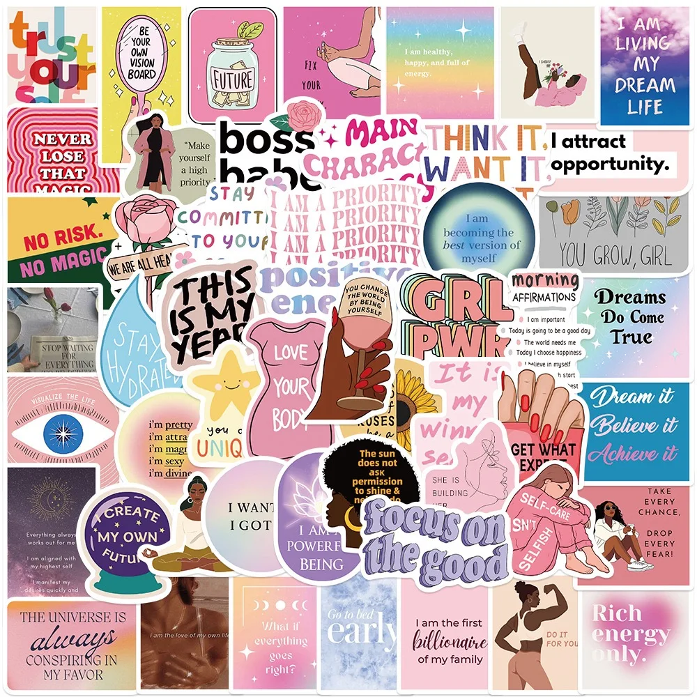 10/52pcs Inspirational Vision Board Words Stickers Motivational Positive Decals Scrapbooking Phone Luggage Waterproof Sticker
10/52pcs Inspirational Vision Board Words Stickers Motivational Positive Decals Scrapbooking Phone Luggage Waterproof Sticker