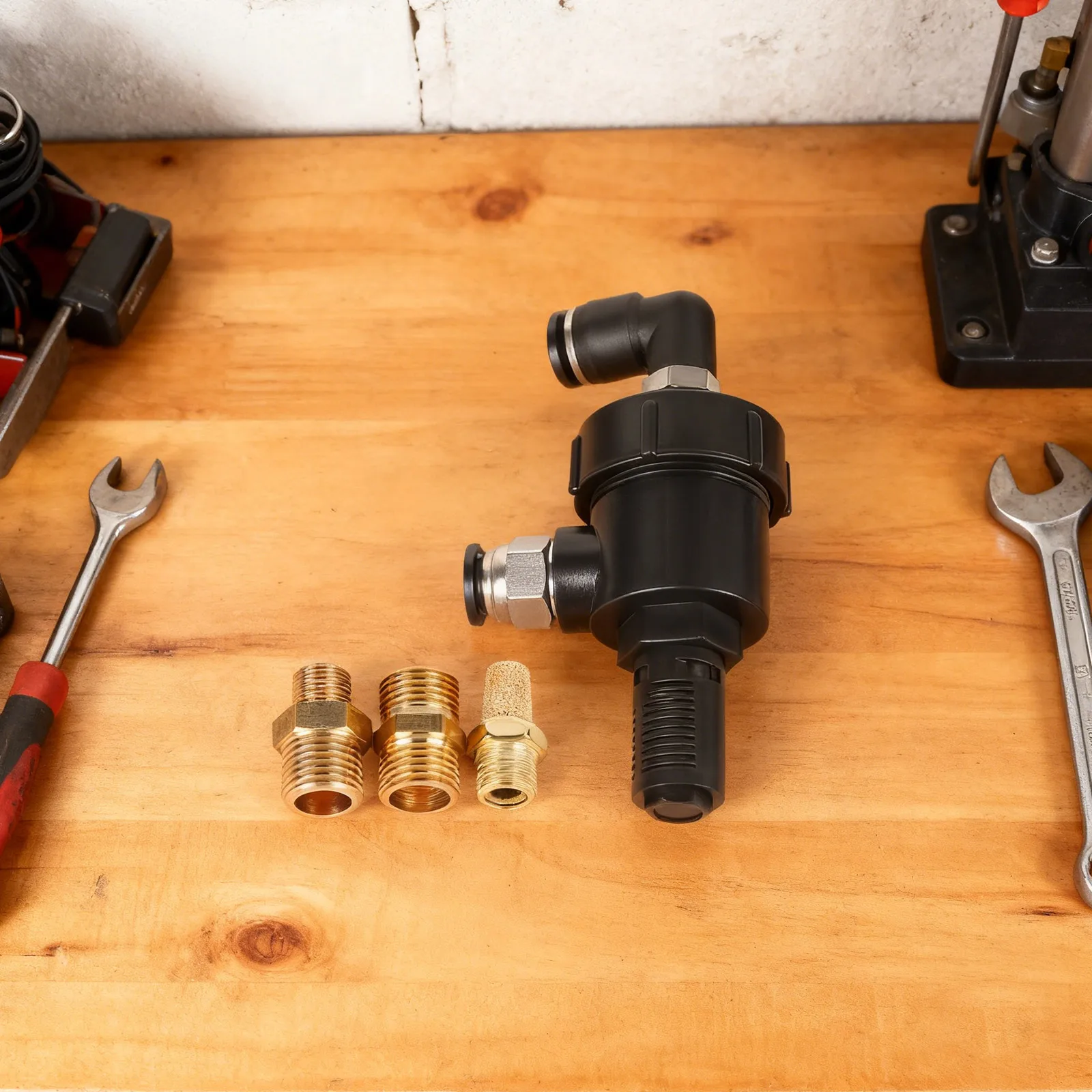 Exhaust Check Valve, High Flow Pneumatic Quick Exhaust Valve, One Way Valve with 3 Connectors for Tire Changer
Exhaust Check Valve, High Flow Pneumatic Quick Exhaust Valve, One Way Valve with 3 Connectors for Tire Changer