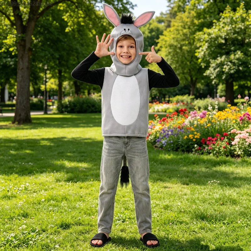 Unisex Donkey Cosplay Costume Funny Animal Fancy Dress With Hat for Halloween Carnival Performance School Party Stage Outfit
Unisex Donkey Cosplay Costume Funny Animal Fancy Dress With Hat for Halloween Carnival Performance School Party Stage Outfit