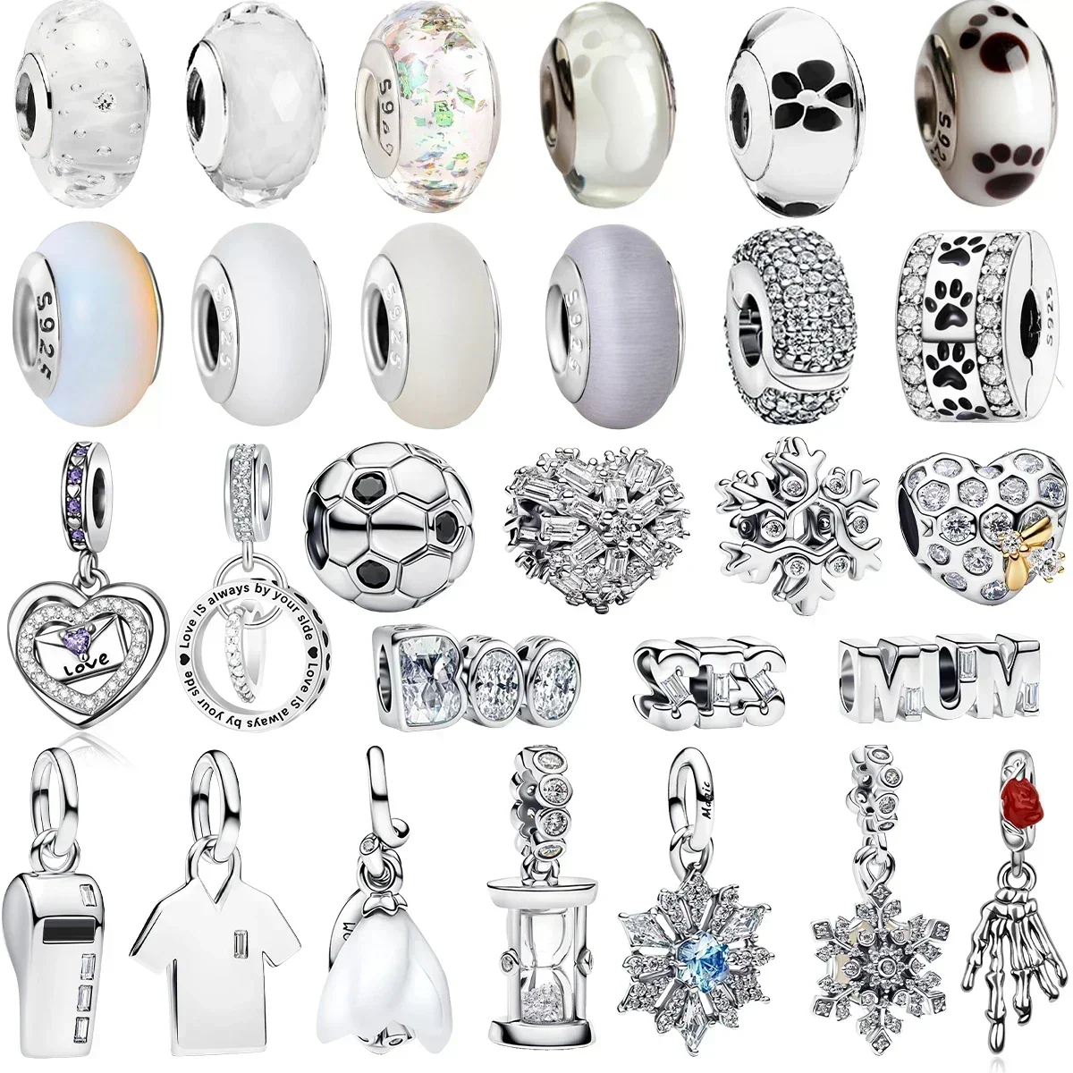 Hot Sale Original 925 Sterling Silver Charm Murano Glass Heart Snowflake Beads Pendants Fit Bracelet Necklace DIY Jewelry Gift
Hot Sale Original 925 Sterling Silver Charm Murano Glass Heart Snowflake Beads Pendants Fit Bracelet Necklace DIY Jewelry Gift