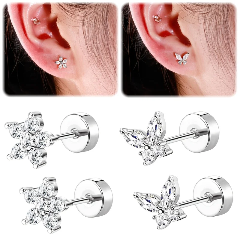 EVISPOL Cute Hypoallergenic Stainless Steel Butterfly Stud Earrings Screw Back Nap Sleeping Earring Jewelry for Women and Girls
EVISPOL Cute Hypoallergenic Stainless Steel Butterfly Stud Earrings Screw Back Nap Sleeping Earring Jewelry for Women and Girls
