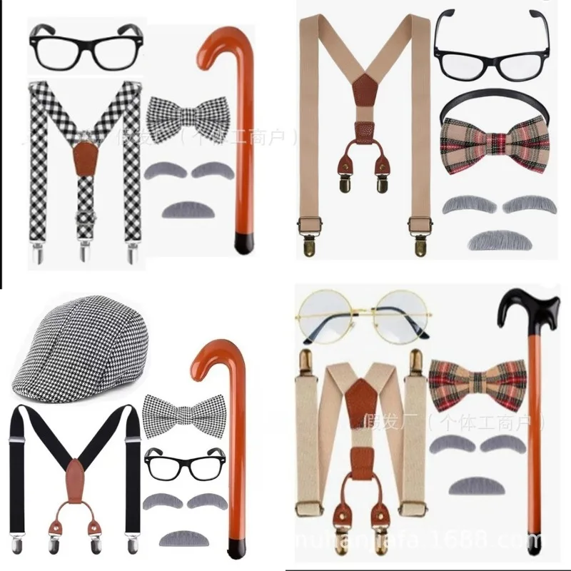 6 Pcs Old Man Costume for Kids100th Day of School Grandpa Costume Accessories Including Beret Hat Suspender Bowtie Beard Cane
6 Pcs Old Man Costume for Kids100th Day of School Grandpa Costume Accessories Including Beret Hat Suspender Bowtie Beard Cane