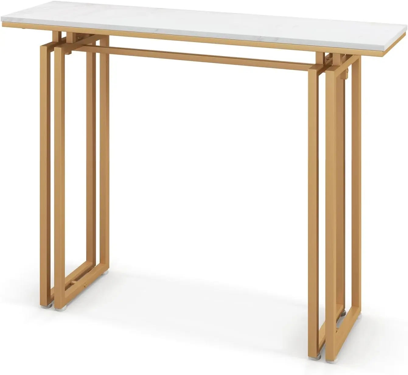 43.5"" Entryway Console Table, Faux Marble Foyer Table With Sturdy Metal Legs, Adjustable Feet, Golden Frame, Modern Entry
43.5"" Entryway Console Table, Faux Marble Foyer Table With Sturdy Metal Legs, Adjustable Feet, Golden Frame, Modern Entry
