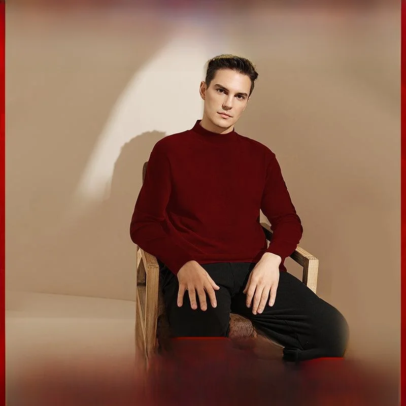 Мужской двусторонний вязаный свитер с высоким воротником для повседневной носки, зимний, повседневный, однотонный
Мужской двусторонний вязаный свитер с высоким воротником для повседневной носки, зимний, повседневный, однотонный