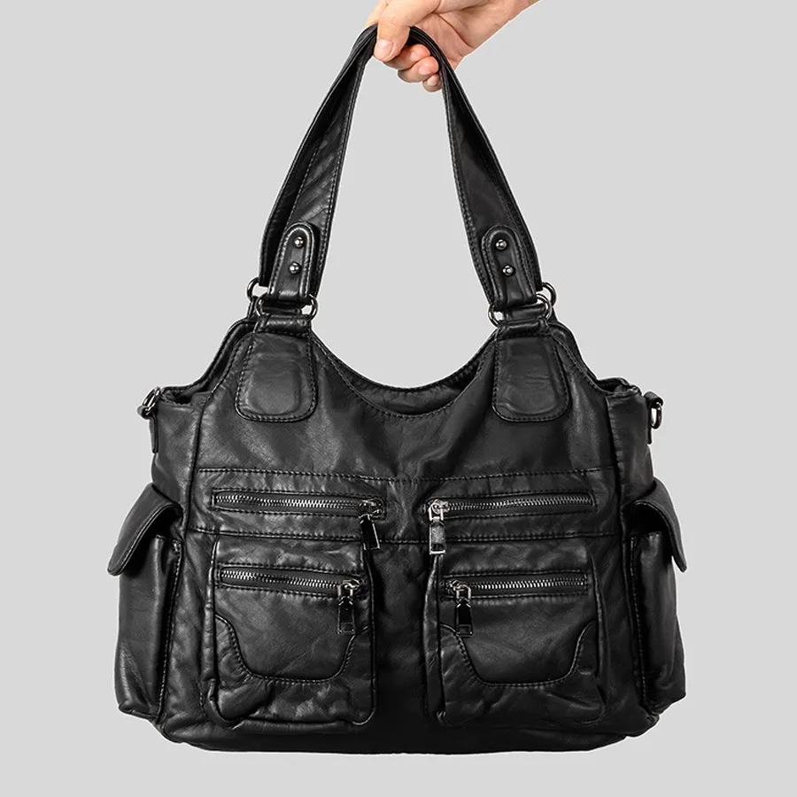 Винтажные женские сумки на плечо большой вместимости, женские сумки с несколькими карманами, мягкая сумка через плечо из искусственной кожи, Y2K, мотоциклетная сумка в стиле панк, 2025 
Винтажные женские сумки на плечо большой вместимости, женские сумки с несколькими карманами, мягкая сумка через плечо из искусственной кожи, Y2K, мотоциклетная сумка в стиле панк, 2025