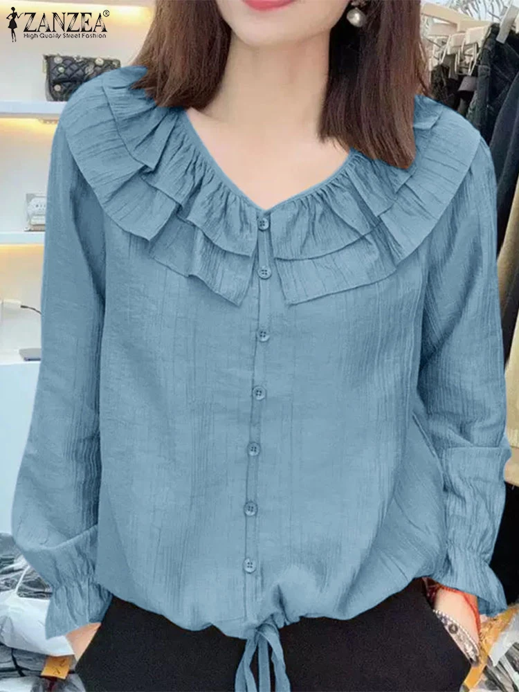 ZANZEA Women Chemise Vintage Soldi Color Ruffled Shirts 2025 Summer Bandage Buttons Tops Office V-neck Patchwork Tunics Clothes
ZANZEA Women Chemise Vintage Soldi Color Ruffled Shirts 2025 Summer Bandage Buttons Tops Office V-neck Patchwork Tunics Clothes