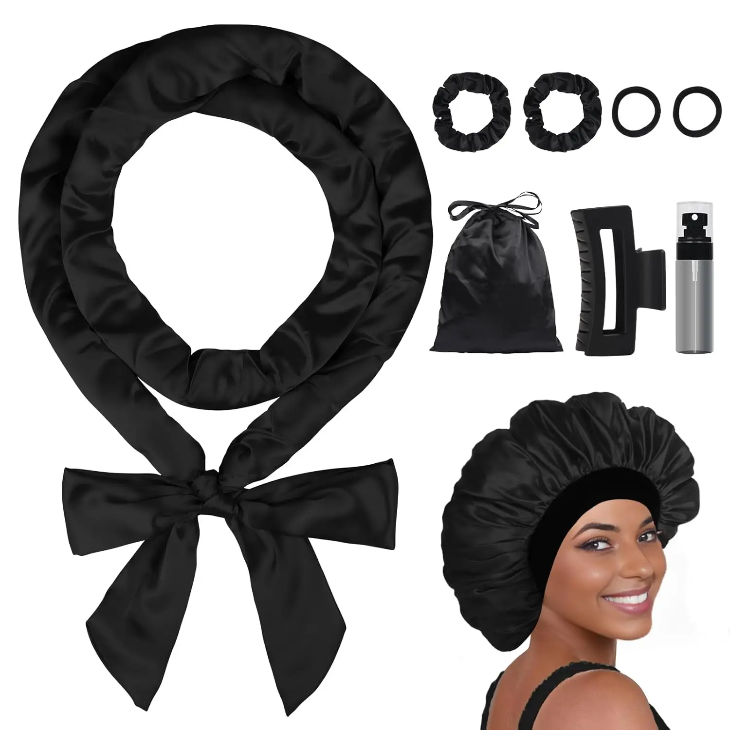 No Heat Overnight Hair Curlers for Women - 70" Soft Headband Wrap with 9 Hair Rollers for Long Wavy Curls, Gift Set
No Heat Overnight Hair Curlers for Women - 70" Soft Headband Wrap with 9 Hair Rollers for Long Wavy Curls, Gift Set