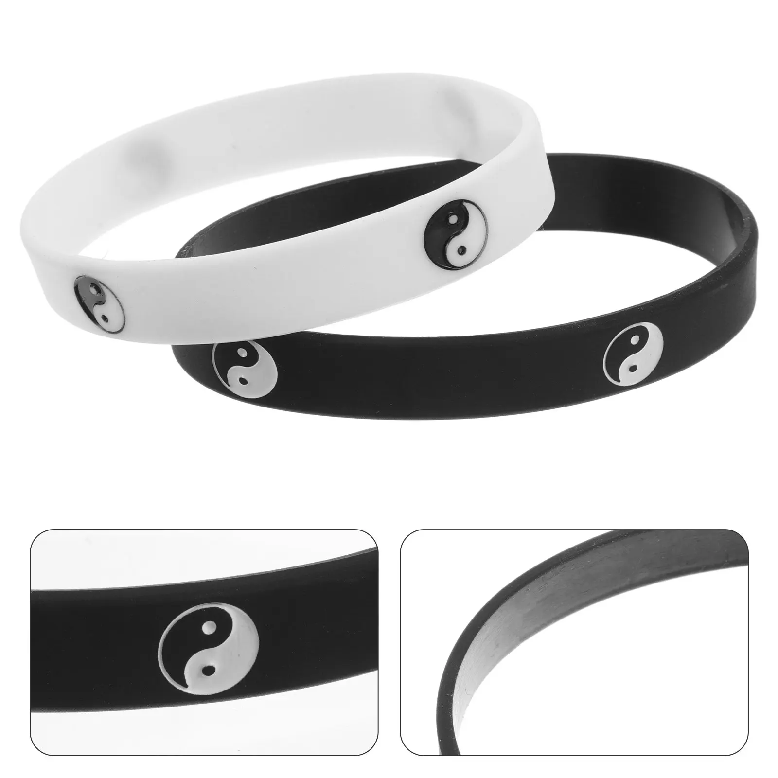 2Pcs Silicone Dance Wristbands Street Tai Chi Style Fashionable Yin Yang Design Sweat Resistant Comfort Fit Unisex
2Pcs Silicone Dance Wristbands Street Tai Chi Style Fashionable Yin Yang Design Sweat Resistant Comfort Fit Unisex