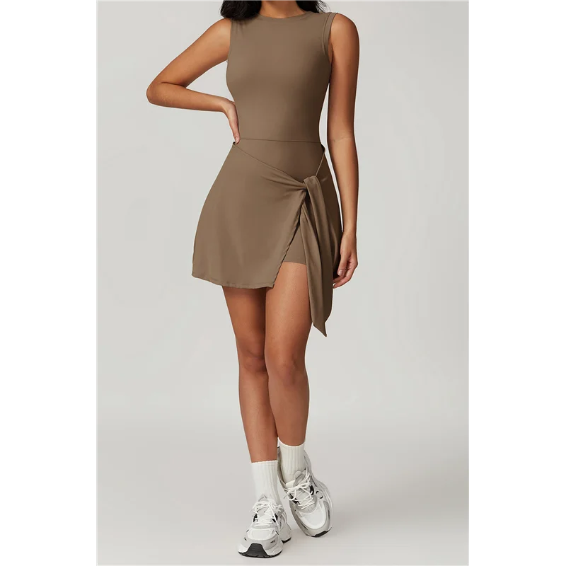 CGS-Womens High Neck Tennis Dress Sleeveless Wrap Skirt Built In Shorts Golf Athletic Dress Workout Rompers
CGS-Womens High Neck Tennis Dress Sleeveless Wrap Skirt Built In Shorts Golf Athletic Dress Workout Rompers