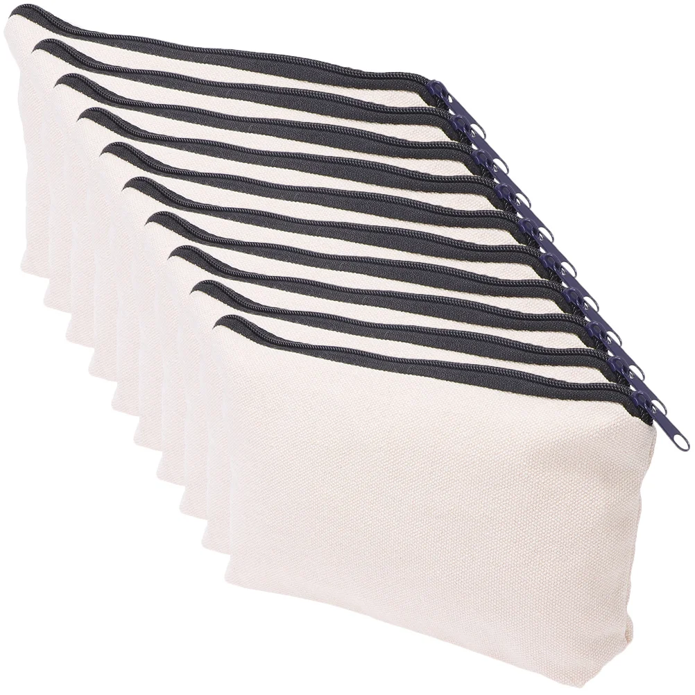 10Pcs Blank Canvas Pencil Pouch Beige Small Makeup Bag Bulk Case for Travel Fitness Camping Pen Accessory Holder
10Pcs Blank Canvas Pencil Pouch Beige Small Makeup Bag Bulk Case for Travel Fitness Camping Pen Accessory Holder