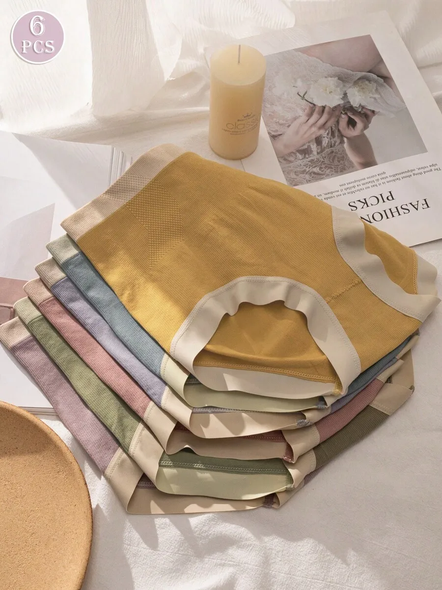 6 Pcs Women Seamless High Waist Triangle Panties Assorted Solid Colors
6 Pcs Women Seamless High Waist Triangle Panties Assorted Solid Colors