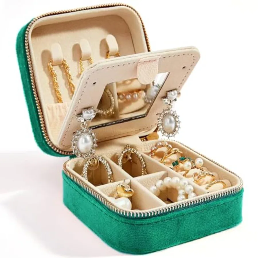 Travel Velvet Jewelry Box with Mirror, Mini Gifts Case for Women Girls, Small Portable Organizer Boxes for Rings Earrings Neckl
Travel Velvet Jewelry Box with Mirror, Mini Gifts Case for Women Girls, Small Portable Organizer Boxes for Rings Earrings Neckl