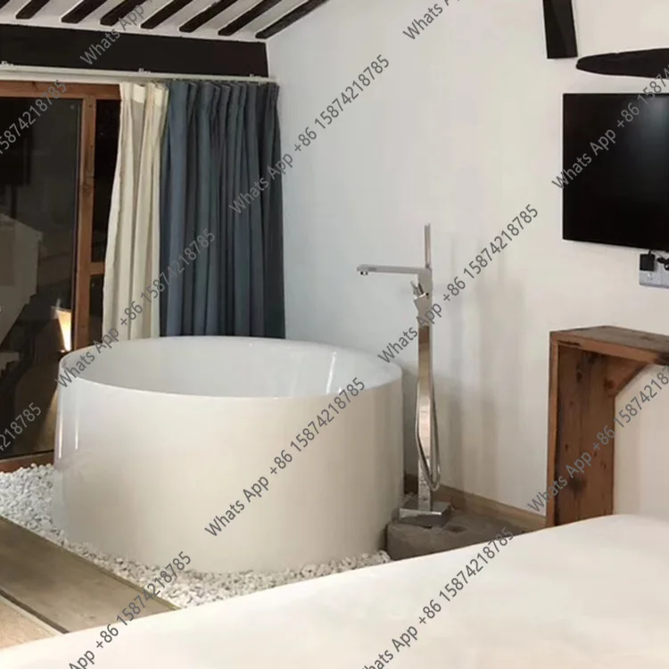 Round narrow side independent European hotel home couple acrylic large apartment integrated bathtub 1.3/1 m
Round narrow side independent European hotel home couple acrylic large apartment integrated bathtub 1.3/1 m