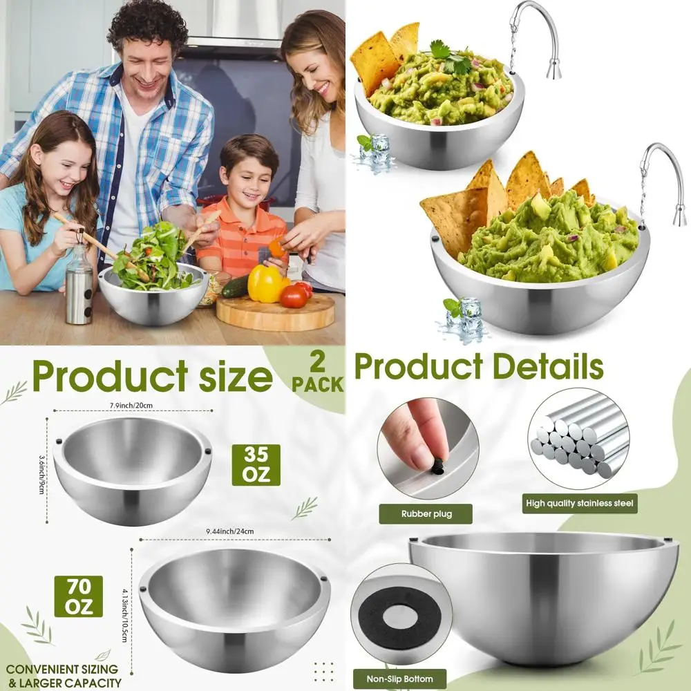 Двустенная чаша для льда из нержавеющей стали, 35 унций, с изоляцией, для подачи сальсы, гуакамоле, соусов и многого другого
Двустенная чаша для льда из нержавеющей стали, 35 унций, с изоляцией, для подачи сальсы, гуакамоле, соусов и многого другого