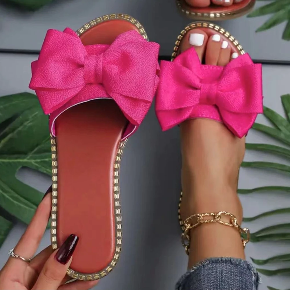 2025 Summer Women's Round Toe Crystal Bow Flat Sandals Lightweight Canvas Slip-On Outdoor Comfortable Beach Slippers
2025 Summer Women's Round Toe Crystal Bow Flat Sandals Lightweight Canvas Slip-On Outdoor Comfortable Beach Slippers