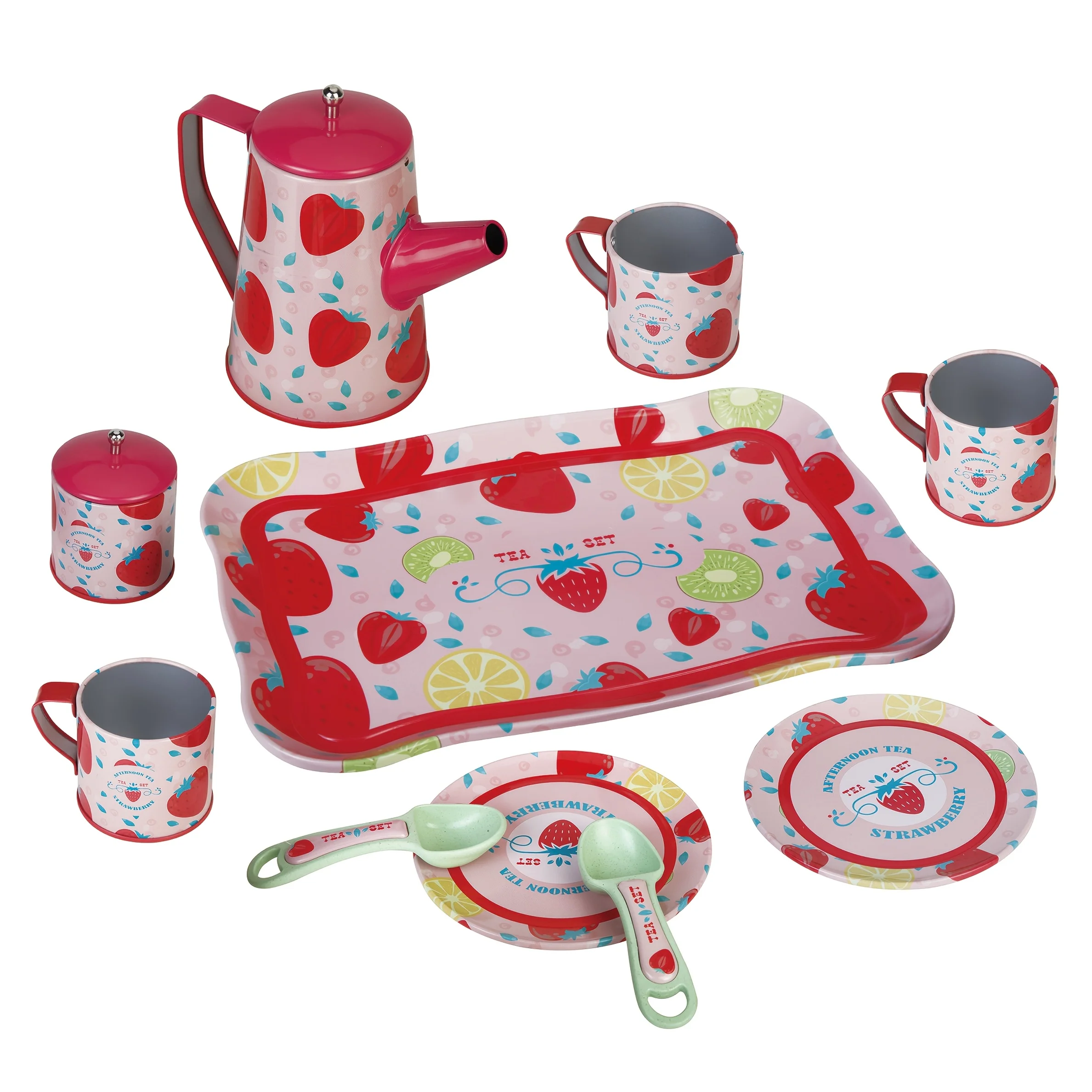 Strawberry Tea Set for Girls Tea Party Set for Kids Pretend Role Play Tin Teapot Set with Cups, Plates Kitchen Toy for Little Gi
Strawberry Tea Set for Girls Tea Party Set for Kids Pretend Role Play Tin Teapot Set with Cups, Plates Kitchen Toy for Little Gi