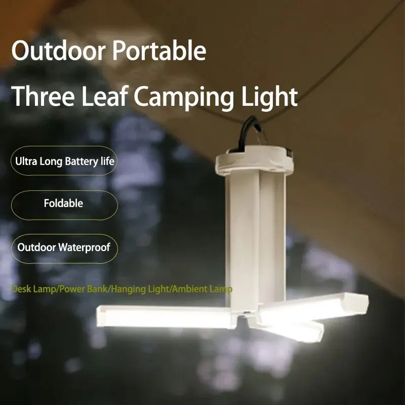 Portable Flashlight Dual Light Source Camping Lamp Foldable 3 Leaves Hanging Lights Outdoor Hiking Tent LED Strong Floodlight
Portable Flashlight Dual Light Source Camping Lamp Foldable 3 Leaves Hanging Lights Outdoor Hiking Tent LED Strong Floodlight
