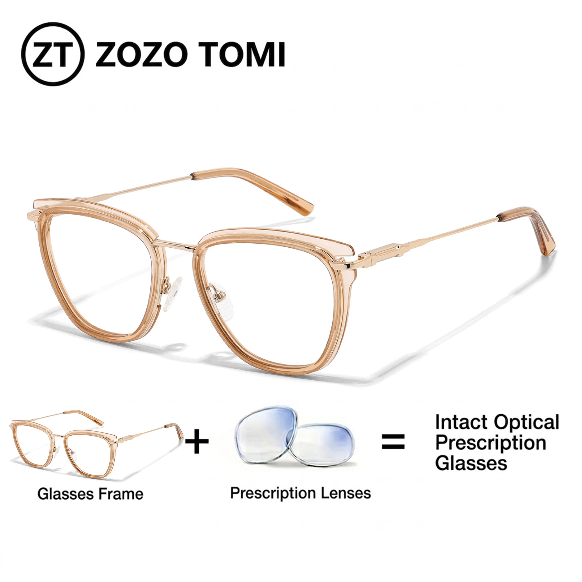 ZOZOTOMI Men Women Cat-Eye Prescription Glasses Matel&Acetate Customized UV400 Photochromic Optical Sunglass Progressive Eyewear
ZOZOTOMI Men Women Cat-Eye Prescription Glasses Matel&Acetate Customized UV400 Photochromic Optical Sunglass Progressive Eyewear