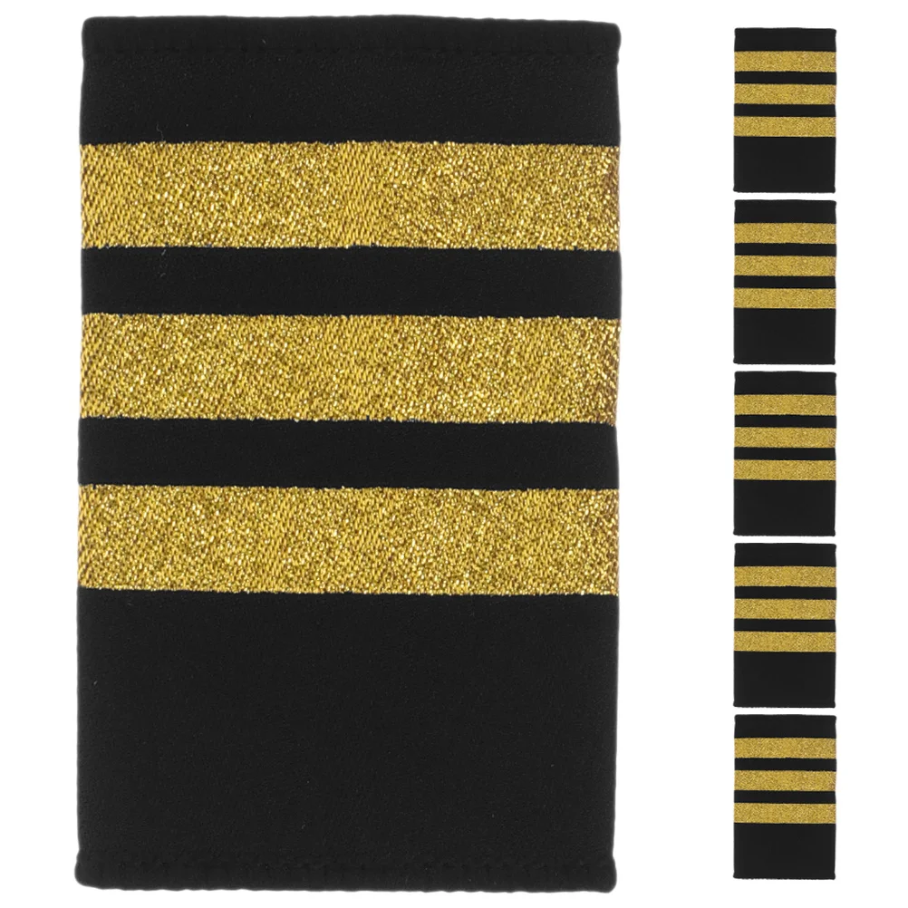 6pcs Golden Shoulder Epaulets 3 Bars Woven Tape Black Fabric For Pilot Captain Boat Airline Engineer Aviation Staff Uniform
6pcs Golden Shoulder Epaulets 3 Bars Woven Tape Black Fabric For Pilot Captain Boat Airline Engineer Aviation Staff Uniform