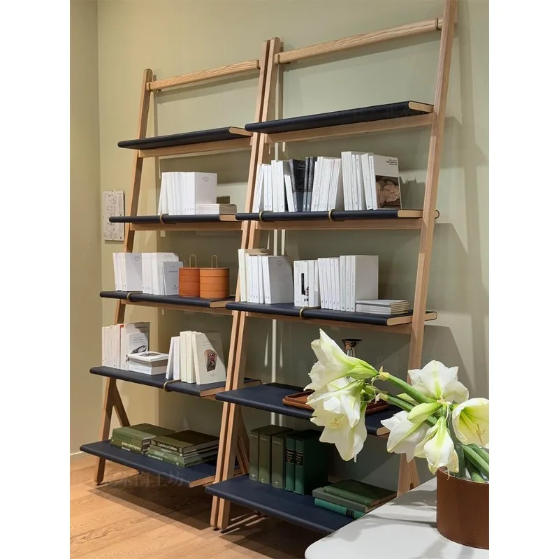 Five-layer bookshelf North American black walnut saddle leather wall shelf
Five-layer bookshelf North American black walnut saddle leather wall shelf