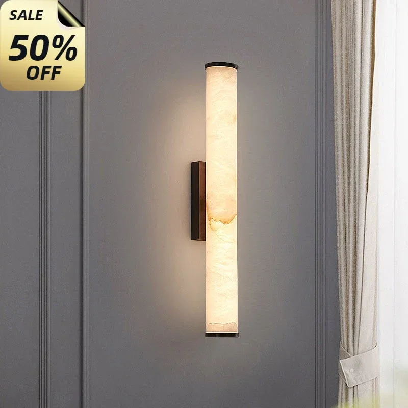 2025 Modern Luxury Cylindrical Marble Led Wall Lamp Villa Living Room Background Bedroom Bedside High-End Copper Indoor Lighting
2025 Modern Luxury Cylindrical Marble Led Wall Lamp Villa Living Room Background Bedroom Bedside High-End Copper Indoor Lighting