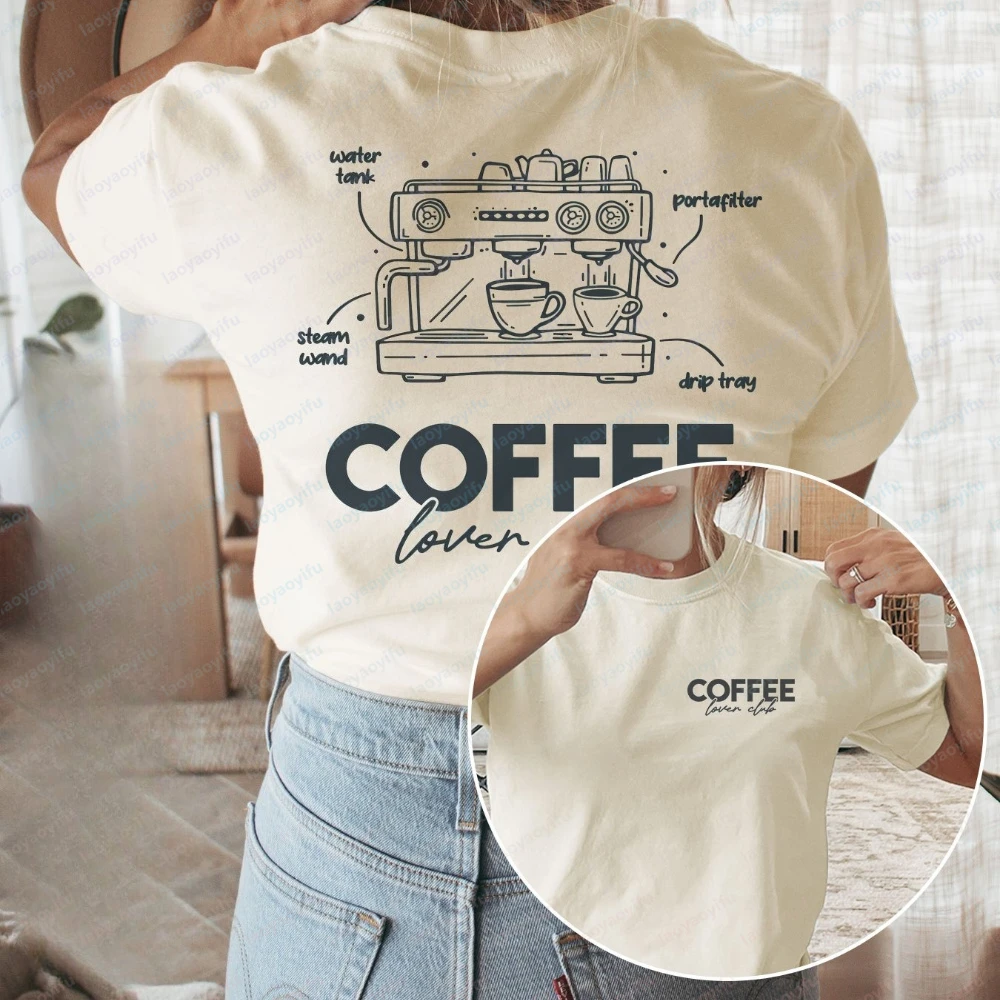Summer Hand Drawn Style Women's Top with Coffee Machines Mugs Water Tank Filter Holder Vaporizer and Drop Tray Printing T Shirt
Summer Hand Drawn Style Women's Top with Coffee Machines Mugs Water Tank Filter Holder Vaporizer and Drop Tray Printing T Shirt