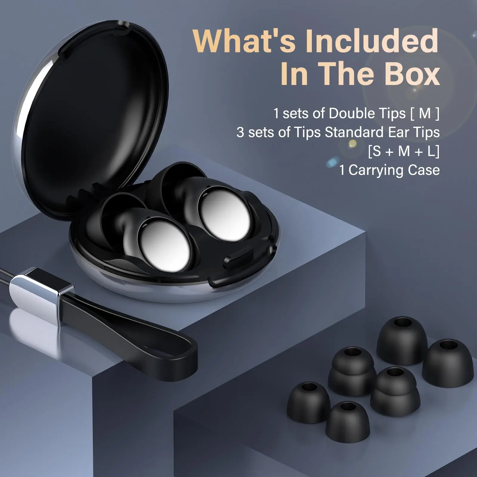 Многоразовые силиконовые беруши с шумоподавлением 35 дБ, 4 сменных насадки для ушей, портативный чехол для работы, учебы, сна.
Многоразовые силиконовые беруши с шумоподавлением 35 дБ, 4 сменных насадки для ушей, портативный чехол для работы, учебы, сна.