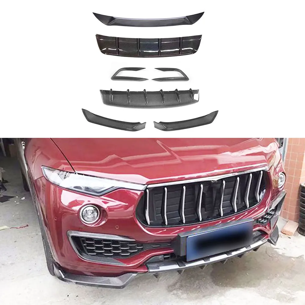 Carbon Fiber Front Bumper Lip Spoiler Splitters Mesh Covers Rear Diffuser Decoration For Maserati Levante Sedan 4 Door 2016-2019
Carbon Fiber Front Bumper Lip Spoiler Splitters Mesh Covers Rear Diffuser Decoration For Maserati Levante Sedan 4 Door 2016-2019