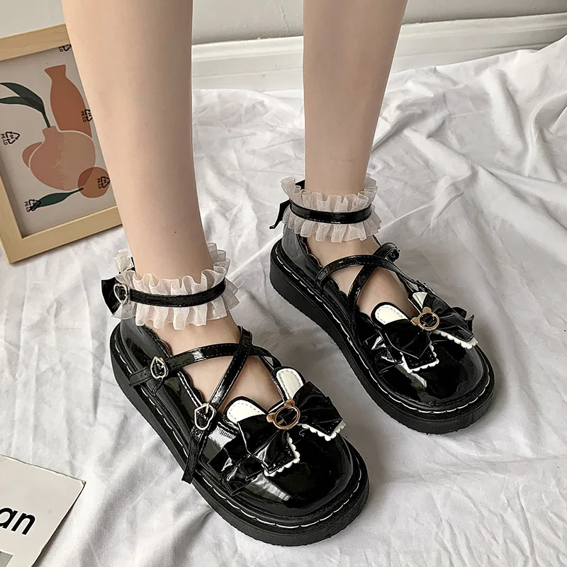 Japanese Cute Animal Ear Bow Lolita Women's Shoes Loli Lovely Princess Lace Round Head Cos Student Female Anime Shoe
Japanese Cute Animal Ear Bow Lolita Women's Shoes Loli Lovely Princess Lace Round Head Cos Student Female Anime Shoe
