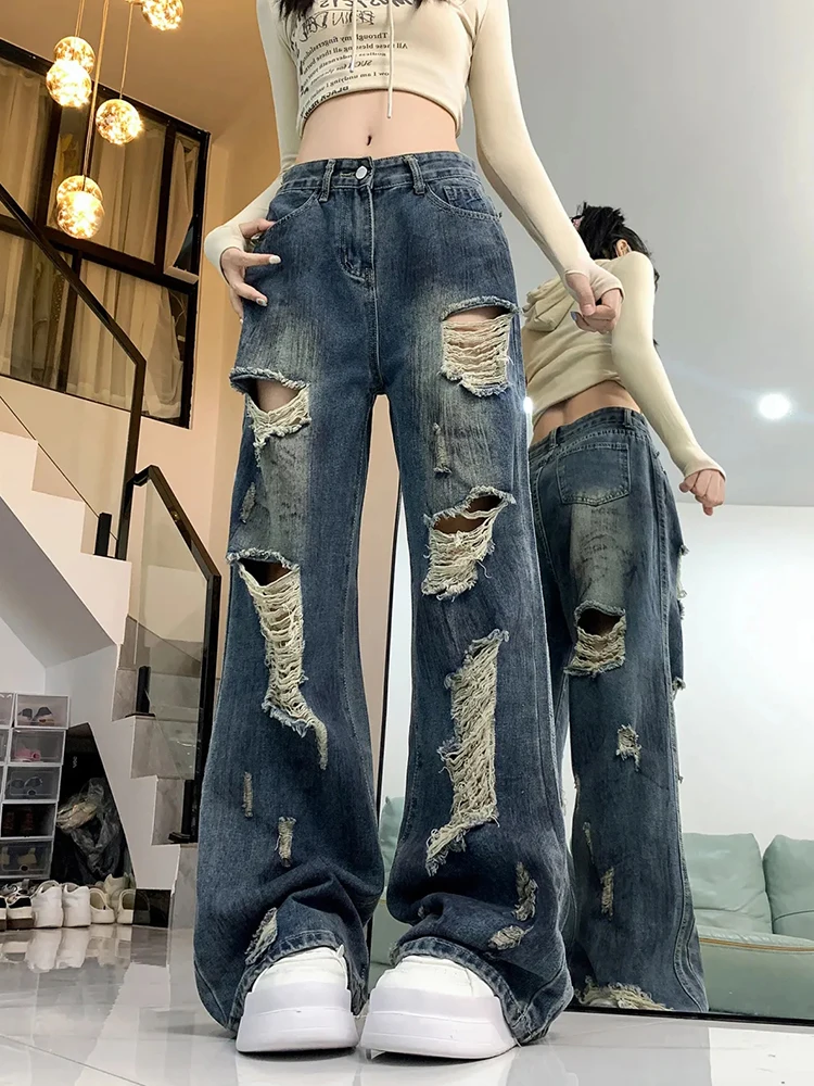 Zoki Hole Women Y2K Jeans Streetwear Vintage American High Waist Denim Pants Harajuku Casual Retro Bf Hip Hop Wide Leg Trousers
Zoki Hole Women Y2K Jeans Streetwear Vintage American High Waist Denim Pants Harajuku Casual Retro Bf Hip Hop Wide Leg Trousers