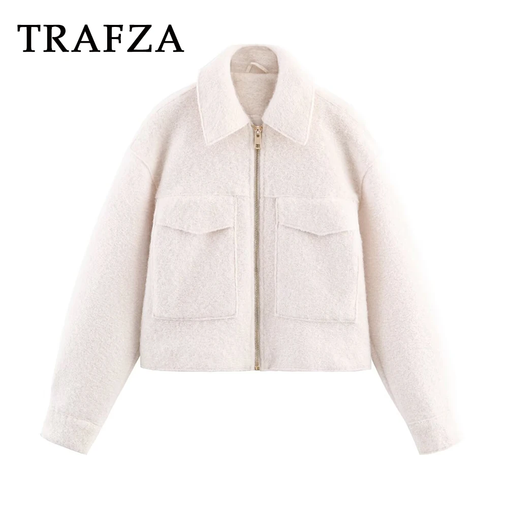 TRAFZA Vintage Streetwear Beige Casual Woman Jackets Fall Zipper Pockets Chic Fashion 2025 Autumn Elegant Winter Female Outwear
TRAFZA Vintage Streetwear Beige Casual Woman Jackets Fall Zipper Pockets Chic Fashion 2025 Autumn Elegant Winter Female Outwear