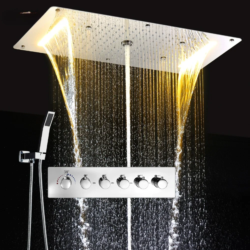 2023 High Quality LED Shower Head Rain Waterfall Mist Spray Bath Set Thermostatic Shower Mixer Faucet
2023 High Quality LED Shower Head Rain Waterfall Mist Spray Bath Set Thermostatic Shower Mixer Faucet