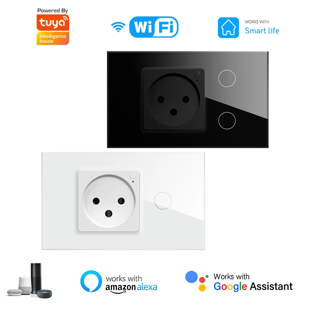 TUYA WiFi Smart Switch With Socket Israel Touch Wall Panel 2way Smart Home Smart Life App Control Work With Alexa Google Home
TUYA WiFi Smart Switch With Socket Israel Touch Wall Panel 2way Smart Home Smart Life App Control Work With Alexa Google Home
