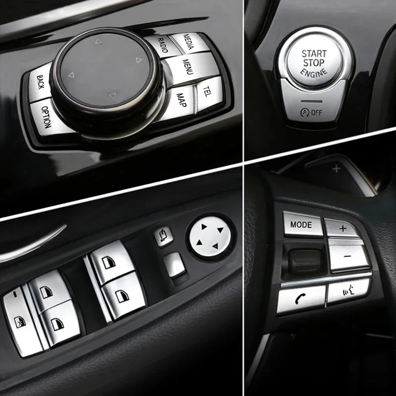 For BMW F10 F07 F06 F12 F13 F01 F02 F20 F30 F32 Chrome ABS Car Interior Buttons Sequins Decoration Cover Trim Decals Accessories
For BMW F10 F07 F06 F12 F13 F01 F02 F20 F30 F32 Chrome ABS Car Interior Buttons Sequins Decoration Cover Trim Decals Accessories
