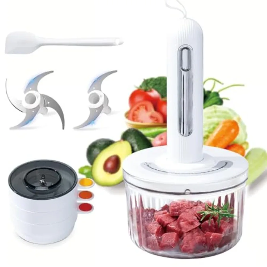 Беспроводной электрический измельчитель для продуктов Glass Food Processor с 2 лезвиями и 4 контейнерами (8 стаканов + 3x0,5 стаканов), компактный измельчитель для приготовления еды
Беспроводной электрический измельчитель для продуктов Glass Food Processor с 2 лезвиями и 4 контейнерами (8 стаканов + 3x0,5 стаканов), компактный измельчитель для приготовления еды