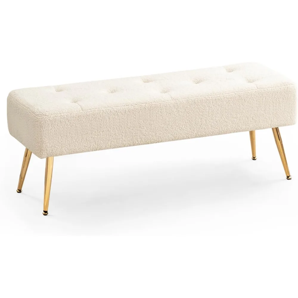 Faux Fur Boho Bench Ottoman Upholstered Tufted Bench with Padded Seat, Footrest Foot Stool with Sturdy Metal Leg
Faux Fur Boho Bench Ottoman Upholstered Tufted Bench with Padded Seat, Footrest Foot Stool with Sturdy Metal Leg
