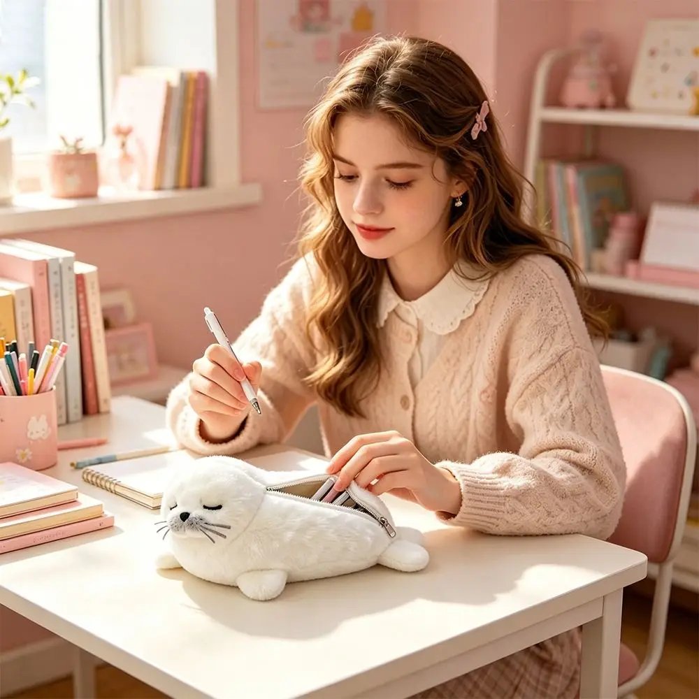 Cute Seal Pencil Case Large Capacity High Aesthetic Value Stationery Bag Storage Bag Pen Bag Gift
Cute Seal Pencil Case Large Capacity High Aesthetic Value Stationery Bag Storage Bag Pen Bag Gift