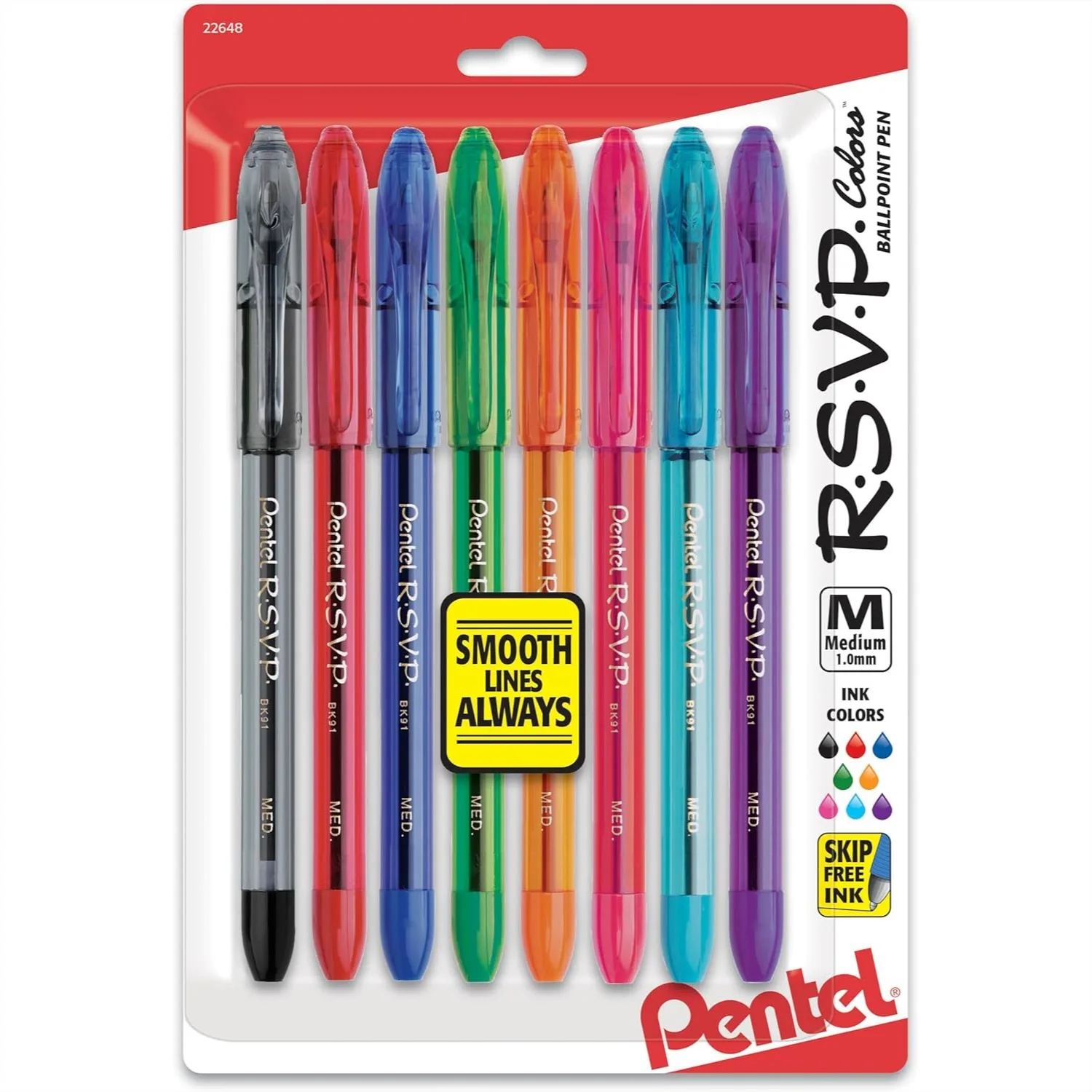 Ballpoint Pen 1.0mm Medium Line, Assorted Ink, 8-Pack, Smooth Writing, Long-Lasting
Ballpoint Pen 1.0mm Medium Line, Assorted Ink, 8-Pack, Smooth Writing, Long-Lasting