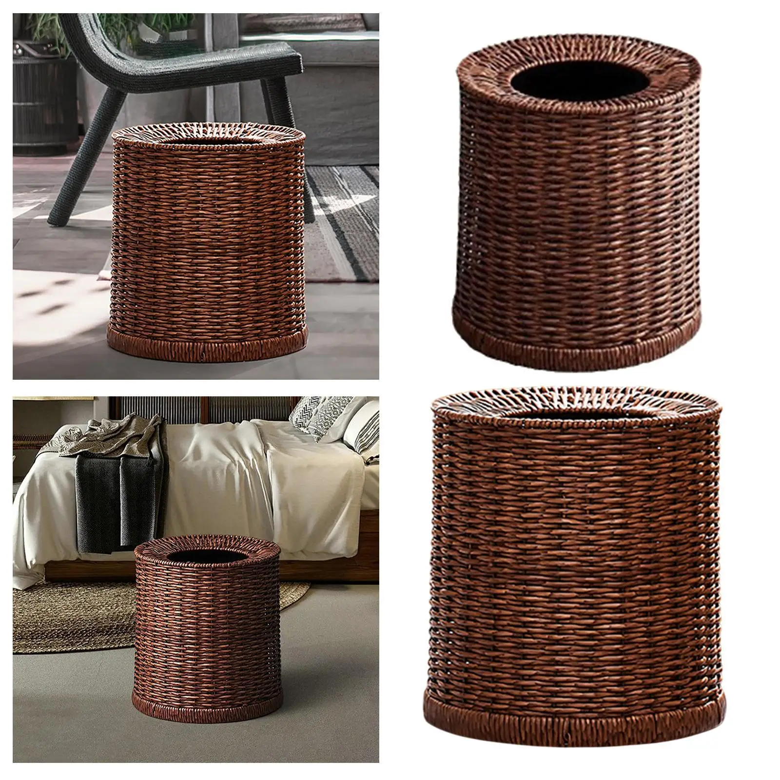 Trash Can Woven Wastebasket Waste Basket Multipurpose Simple Practical Rubbish Can Garbage Bin for Bedroom Living Room Office
Trash Can Woven Wastebasket Waste Basket Multipurpose Simple Practical Rubbish Can Garbage Bin for Bedroom Living Room Office