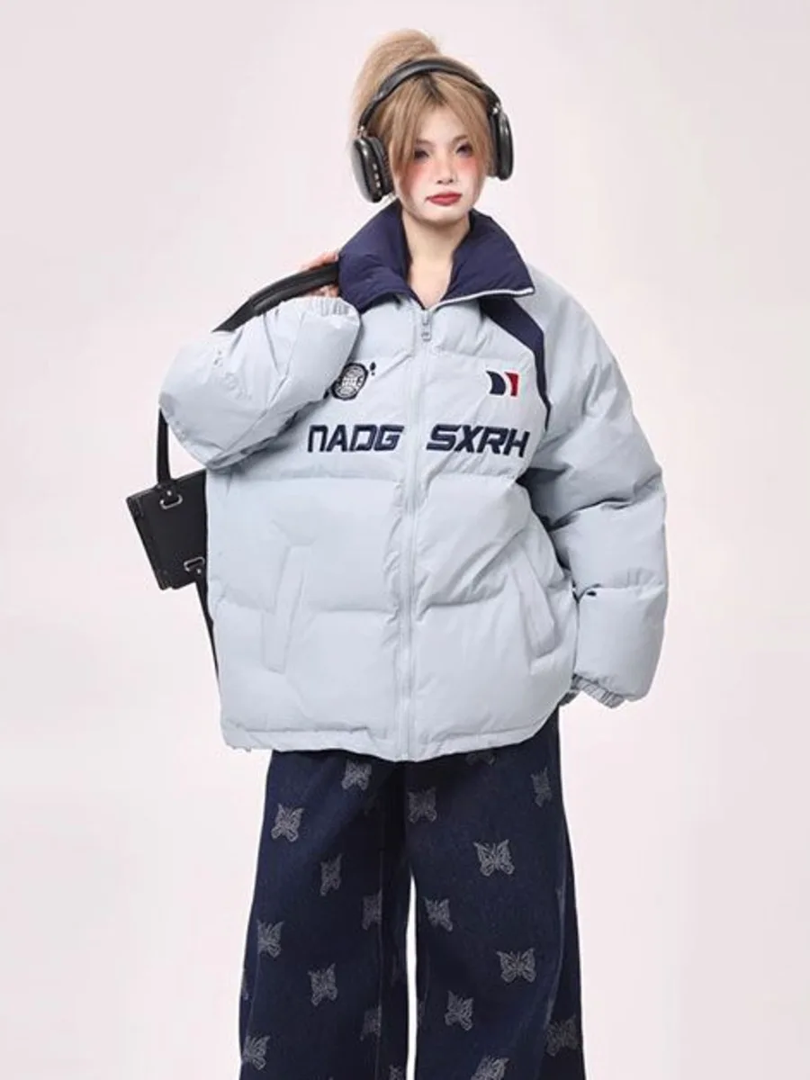 Stand Collar Cotton Padded Jacket Autumn Winter Women's Thick Bomber Coat Chic Color Contrast Loose Fit BF Retro Outerwear
Stand Collar Cotton Padded Jacket Autumn Winter Women's Thick Bomber Coat Chic Color Contrast Loose Fit BF Retro Outerwear
