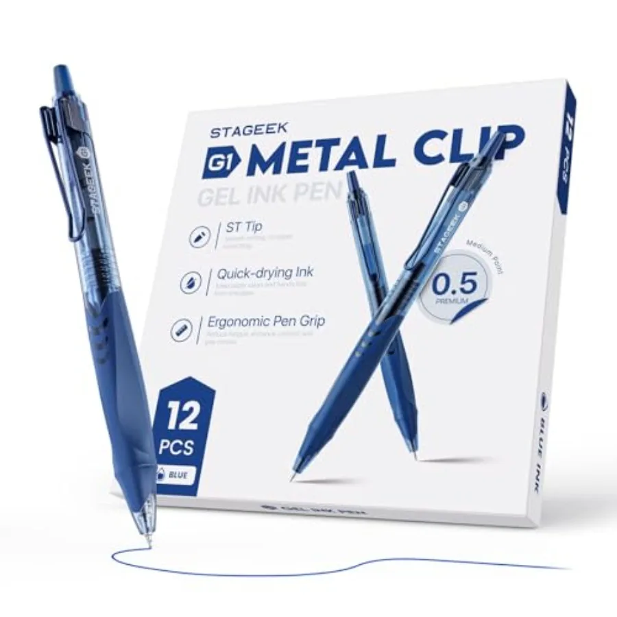 GX1 12 Pack Gel Pens, Quick Dry Ink Pen, 0.5mm Fine Point Retractable Smooth Writing Pens for Journaling, Writing, Business Gel
GX1 12 Pack Gel Pens, Quick Dry Ink Pen, 0.5mm Fine Point Retractable Smooth Writing Pens for Journaling, Writing, Business Gel