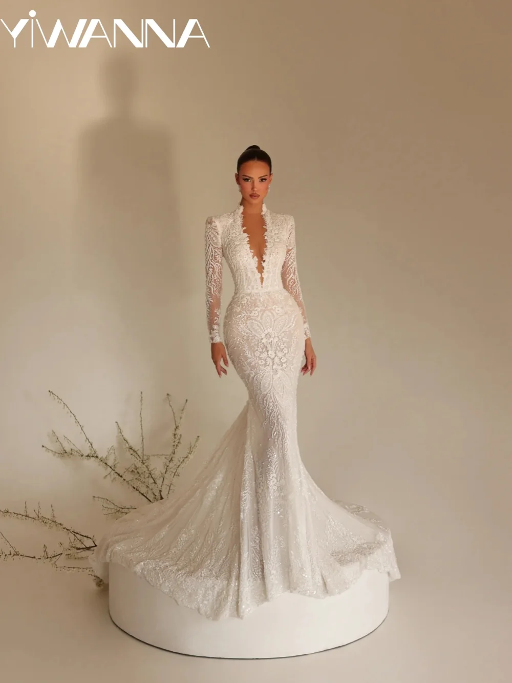 Glimmering Beaded Appliques Wedding Dress Attractive Deep Vneck Mermaid Bridal Gown Customized Gorgeous Long Dresses For Bride
Glimmering Beaded Appliques Wedding Dress Attractive Deep Vneck Mermaid Bridal Gown Customized Gorgeous Long Dresses For Bride