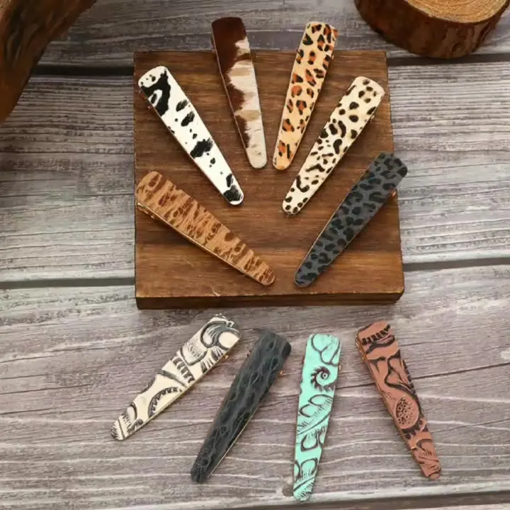 New Retro Genuine Leather Leopard Pattern Cow Pattern Simple Women Girls Barrettes Clamps Hair Accessories Fashion
New Retro Genuine Leather Leopard Pattern Cow Pattern Simple Women Girls Barrettes Clamps Hair Accessories Fashion