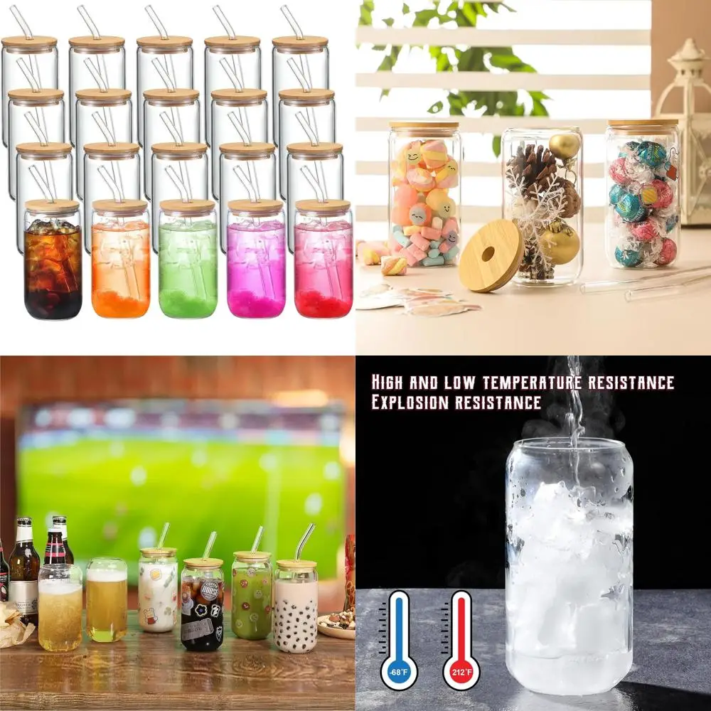 Персонализированные стеклянные стаканы 16 унций с крышками, набор для напитков с возможностью индивидуализации для холодного кофе, чая или в качестве корпоративных подарков
Персонализированные стеклянные стаканы 16 унций с крышками, набор для напитков с возможностью индивидуализации для холодного кофе, чая или в качестве корпоративных подарков