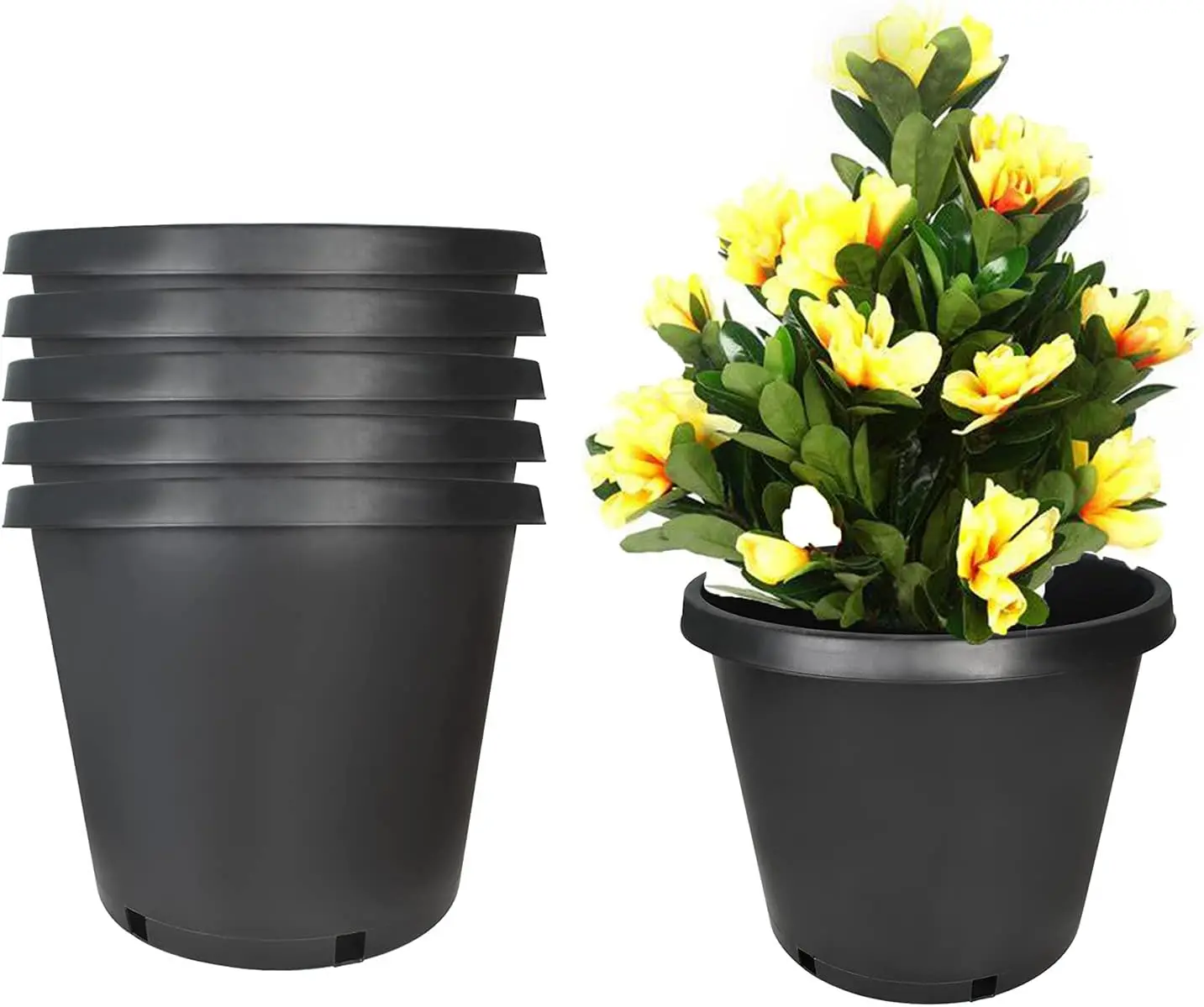 5-Pack 15 Gallon Premium Black Nursery Pot Plant Container Garden Planter Pots (15 Gallon)
5-Pack 15 Gallon Premium Black Nursery Pot Plant Container Garden Planter Pots (15 Gallon)