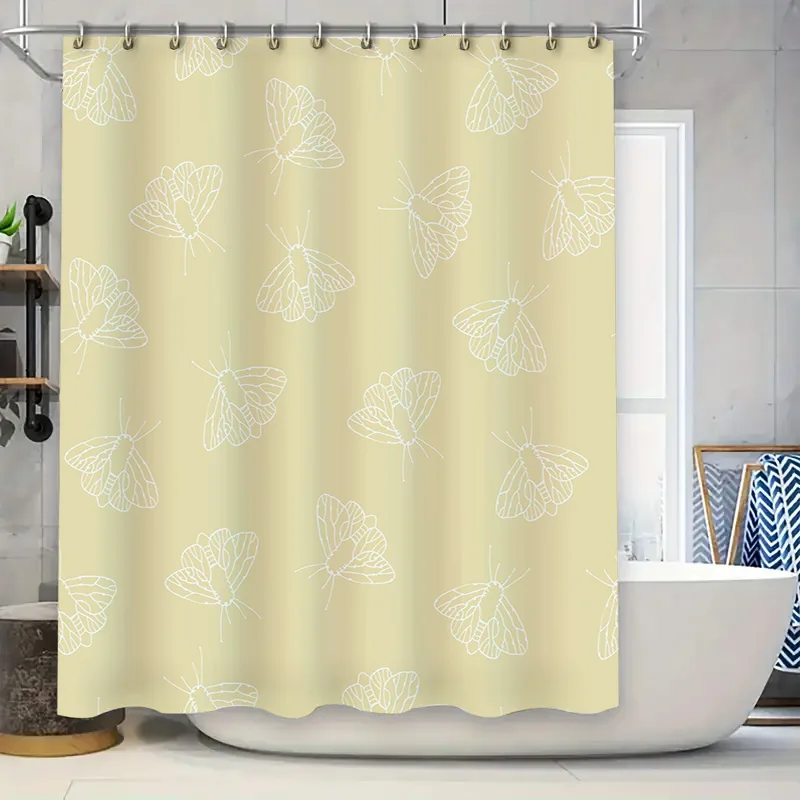 Занавеска для душа с декором для ванной комнаты, белая бабочка с принтом, современная черная отделка, набор колец для простая установки для штанг для ванны (L 72xW36) 
Занавеска для душа с декором для ванной комнаты, белая бабочка с принтом, современная черная отделка, набор колец для простая установки для штанг для ванны (L 72xW36)